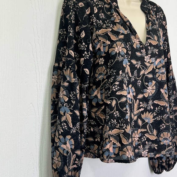 EVEREVE - Reese Floral Mix Print Boho Cottage Core Long Sleeve Blouse Size XS - Picture 4 of 12